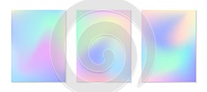 Vector set of mesh gradient backgrounds in soft pastel colors