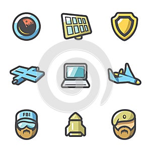 Vector Set of Military intelligence Icons.