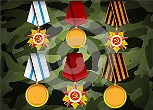 Vector set of military medals