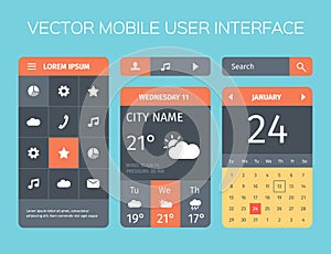 Vector set of mobile interface