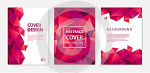 Vector set of modern cover design templates. Geometric facet shapes, abstract geometric flyers, annual reports, pages