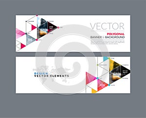Vector set of modern horizontal website banners with circles, tr