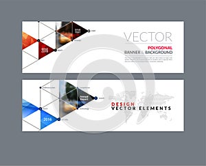 Vector set of modern horizontal website banners with circles, tr