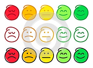 Vector set of mood emoji icons