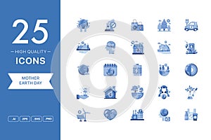 Vector set of Mother Earth Day icons
