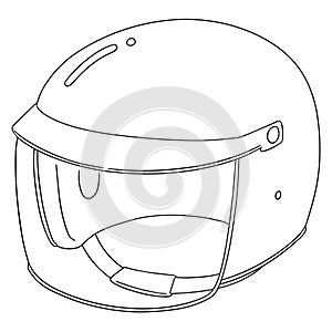 Vector set of motorcycle helmet