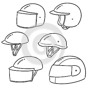Vector set of motorcycle helmet