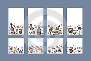 Vector set of mulled wine elements and objects