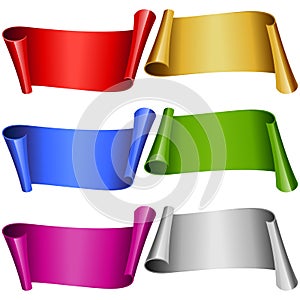 Vector set of Multicolor Banner Ribbons