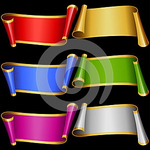 Vector set of Multicolor Banner Ribbons