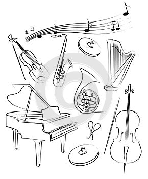 The vector set of musical instrument