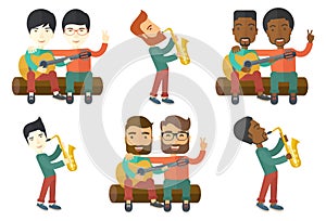 Vector set of musicians characters.