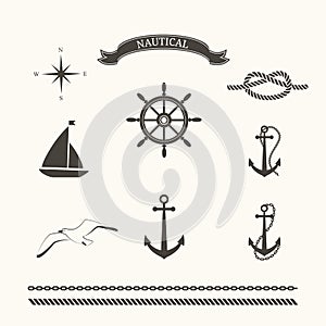 Vector set of nautical elements