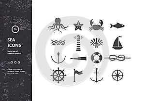 Vector Set of Nautical Icons