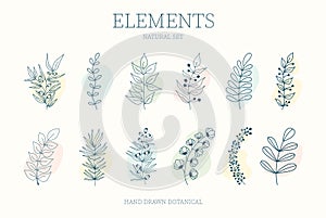Vector set of nerd elements with circles