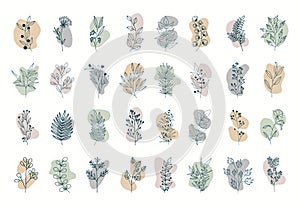 Vector set of nerd elements with circles