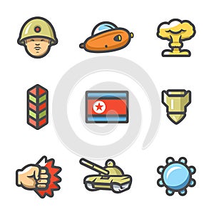 Vector Set of North Korea Icons.