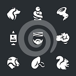 Vector Set of Nuthouse Icons.