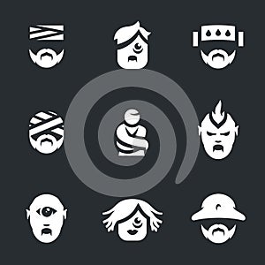 Vector Set of Nuthouse people Icons.