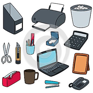 Vector set of office accessories