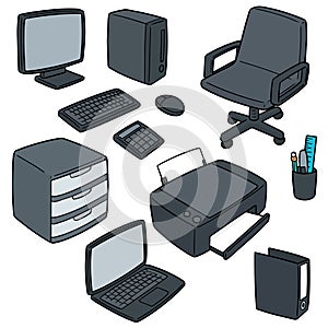 Vector set of office accessories