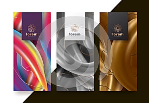 Vector set packaging templates with different texture for luxury products