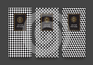 Vector set packaging templates with different texture for luxury products.logo design with trendy linear style.