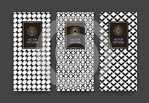 Vector set packaging templates with different texture for luxury products.logo design with trendy linear style.