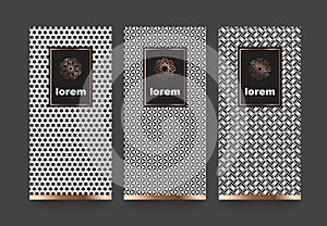 Vector set packaging templates with different texture for luxury products.logo design with trendy linear style.