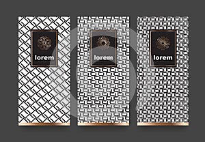 Vector set packaging templates with different texture for luxury products.logo design with trendy linear style.