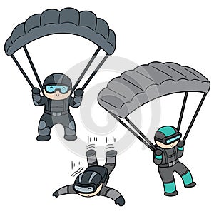 Vector set of parachuter