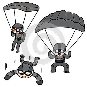 Vector set of parachuter