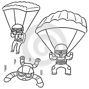 Vector set of parachuter