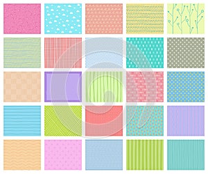 Vector set of pastel gift tags, cute colorful hand drawn illustration, blank label in rectangle frame with doodle pattern