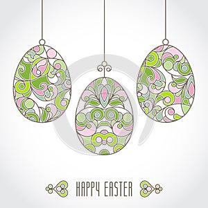 Vector set of pastel ornamental eggs for your Easter design.