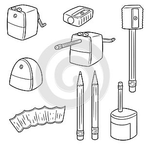 Vector set of pencil sharpener