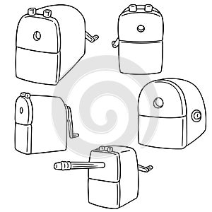 Vector set of pencil sharpener