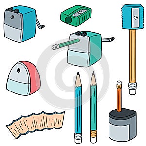 Vector set of pencil sharpener