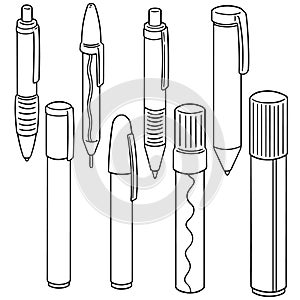 Vector set of pens