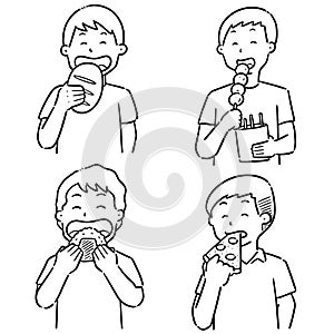 Vector set of people eating