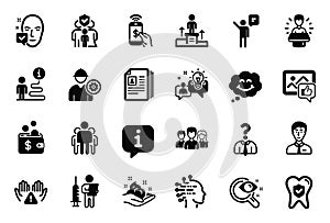 Vector Set of People icons related to Business podium, Hiring employees and Idea. Vector
