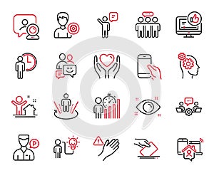 Vector Set of People icons related to Valet servant, Communication and Business idea. Vector