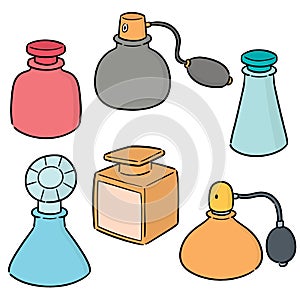 Vector set of perfume bottle