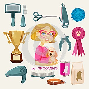 Vector Set. Pet Grooming