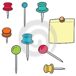 Vector set of pin and memonote