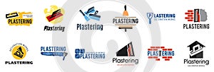 Vector set of plastering finishing company logos