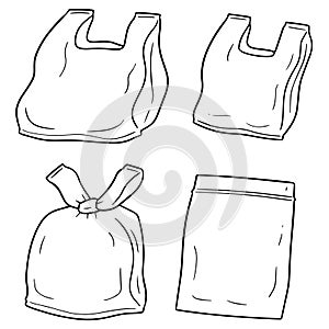 Vector set of plastic bag