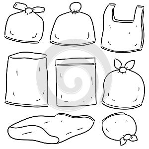 Vector set of plastic bag