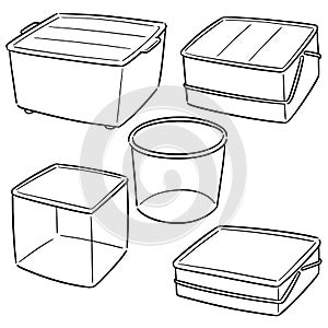 Vector set of plastic container