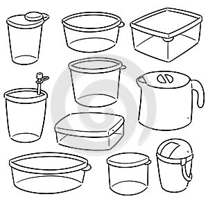 Vector set of plastic container